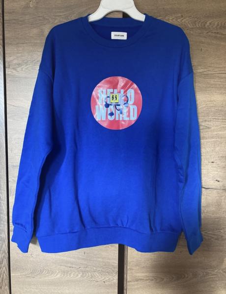 Modrá mikina bez kapucne, m