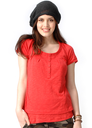 Zora tričko na dojčenie - červené -xl,