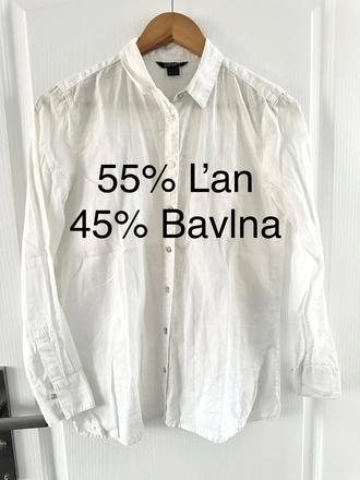 Biela ľanová a bavlnená košeľa esmara veľkosť 34 (, esmara,xs