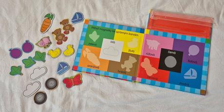 Magnetická knižka barvy a magnetická hra autá, 