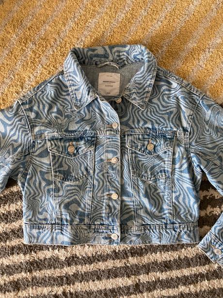 Vzorovaná riflová bunda xs/s, house,xs