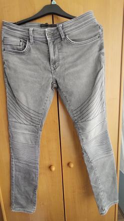 Pánske sivé biker rifle clockhouse skinny, c&a,34