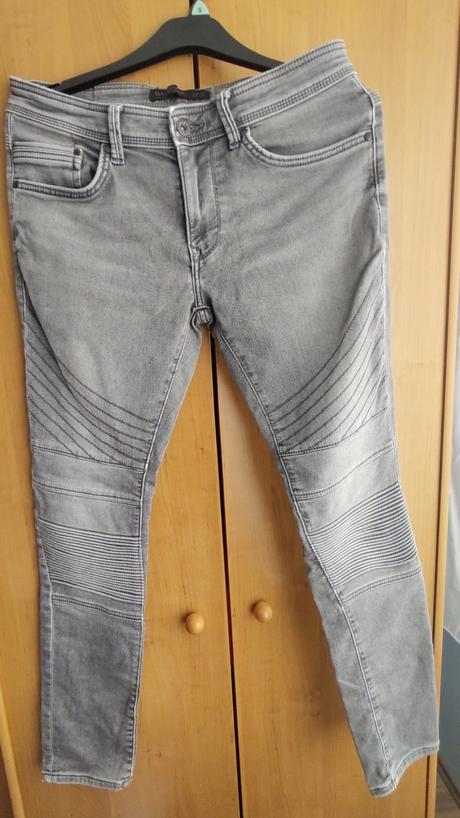 Pánske sivé biker rifle clockhouse skinny, c&a,34