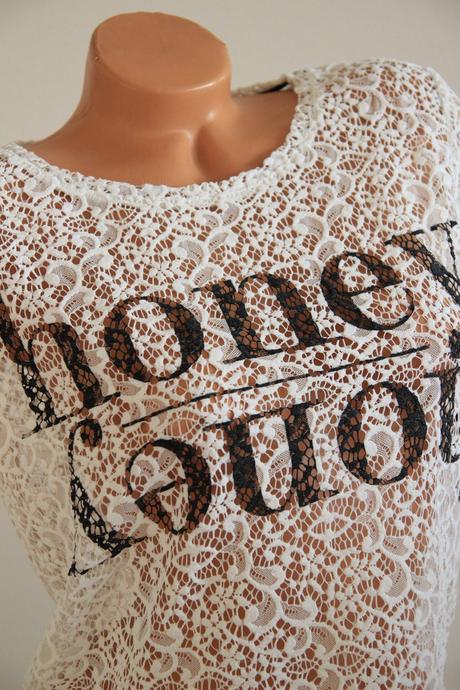 Biely čipkovaný top, m, m