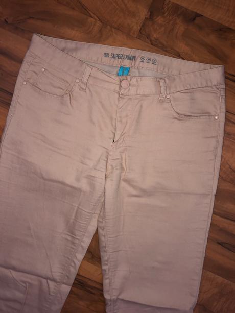 Svetloružové rifle, denim,40