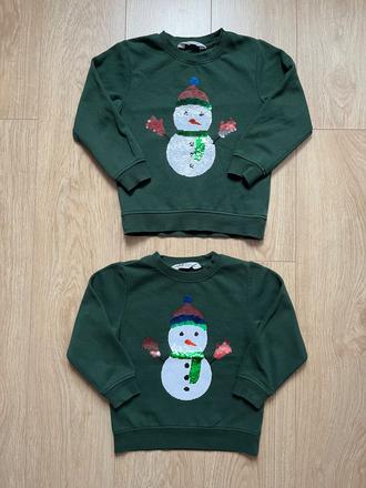Vianočné/zimné mikinky h&m 98/104 a 110/116, h&m,116