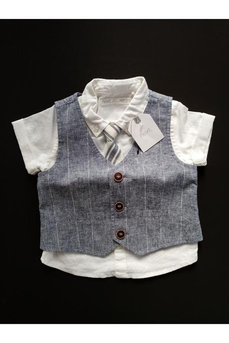Spoločenský baby set next košeľa s vestou a kravat, next,68