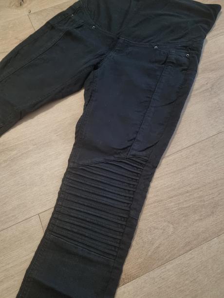 Čierné elastické tehotenské nohavice, h&m,38