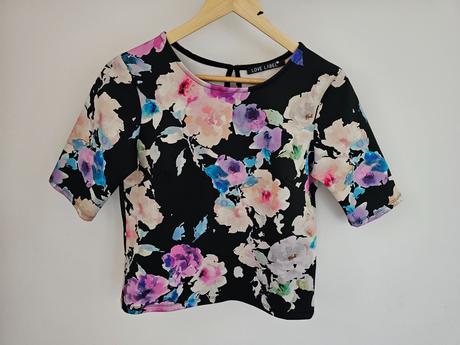 Farebný kvetinový top, s