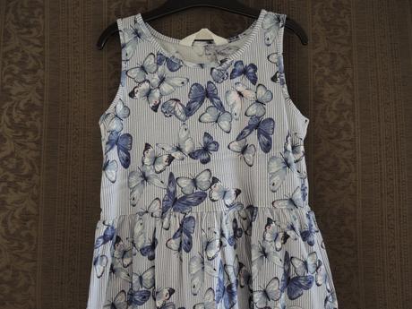 Šaty s motýlikmi, h&m,134