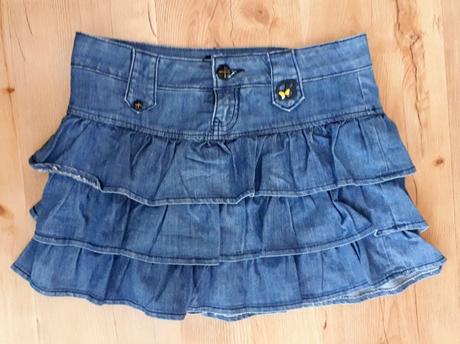 Rifľová volánová sukňa, s