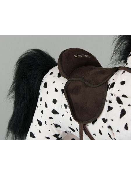 Hojdací koník mustang bielo-čierny puntíkovaný-,