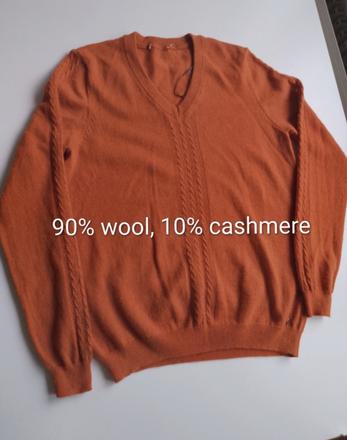 Krásny oranžový sveter vicci s-m z kasmiru a vlny, xs