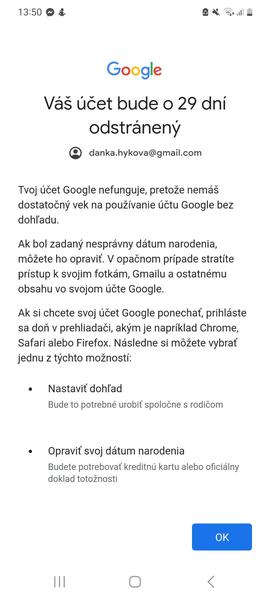 Ako postupovať, aby som nemala vymazaný účet?