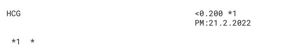 Čo znamená hviezdička pri popise hCG?