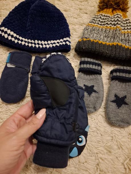 Rukavice+čiapka, h&m,110