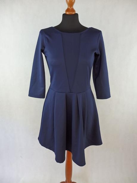 Luxusné tmavomodré šaty, 42