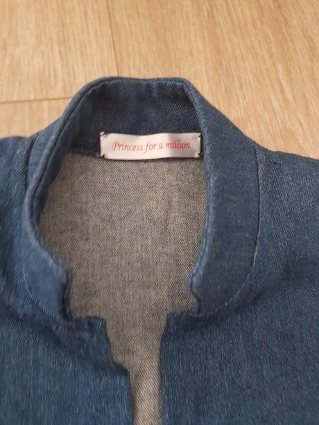 Dlhá jeansova vesta s kozusinkou, m / s