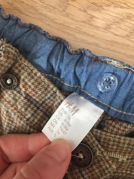 Nohavice na traky veľkost 74 h&m karované, h&m,74