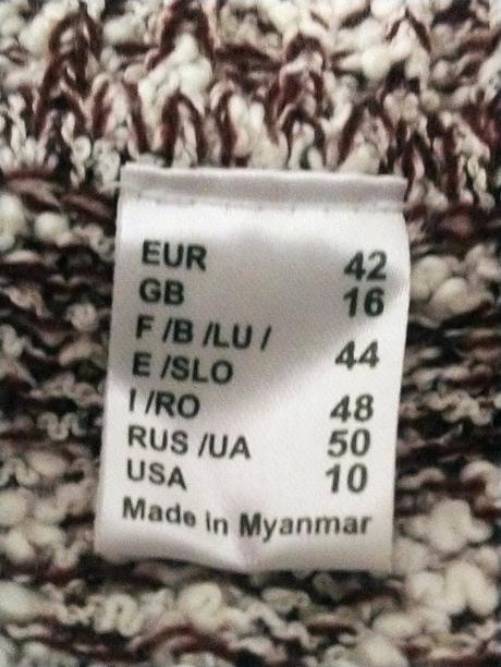 Dámsky hnedo biely pulóver, l/xl, l