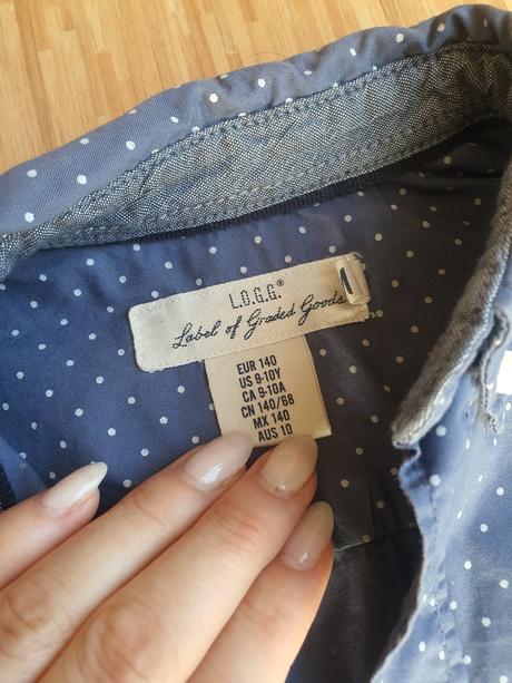 Bodkovana košeľa, h&m,140