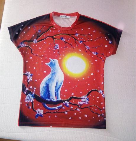 Tričko s potlačou mačky, m