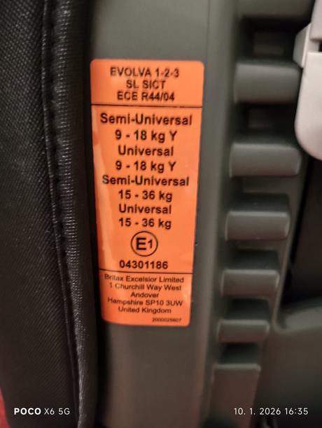 Autosedačka britax evolva 1-2-3 sl sict, britax
