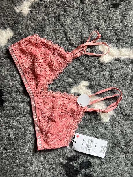 Korálovoružová bralette s čipkou sinsay uplne nová, sinsay,s