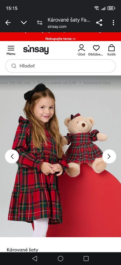 Kárované šaty 140, sinsay,140