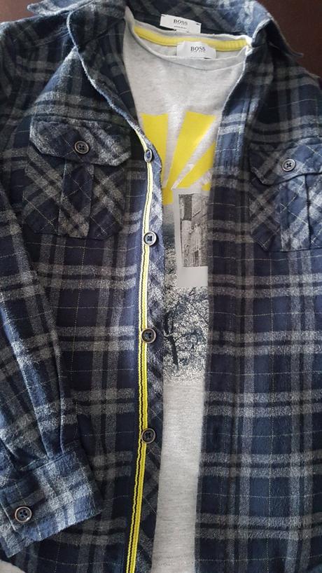 Set flanelova kosela a tricko hugo boss s dlhym ru, hugo boss,128