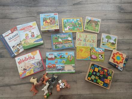 Drevené skladačky, puzzle,