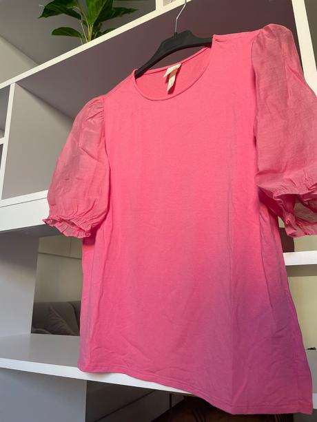 Tričko s puff rukávmi, h&m,l