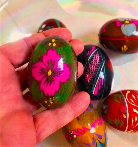 Drevené kraslice 6 ks, 