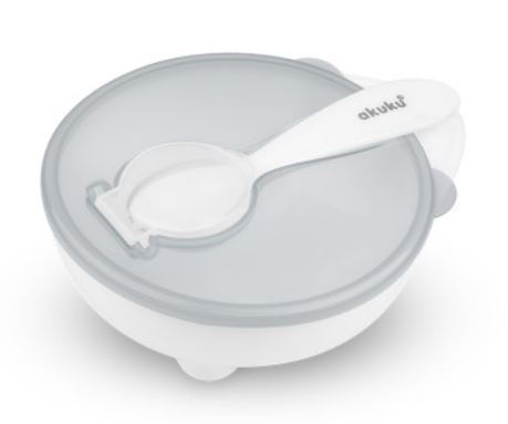 Akuku a0424 miska s lyžičkou priesvitná, 