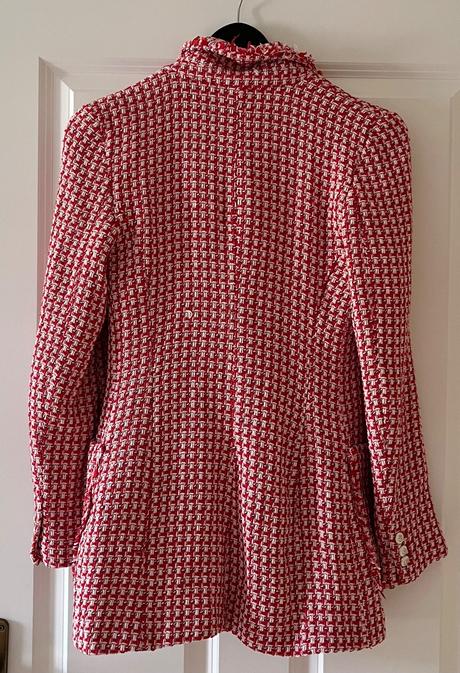Bielo - červené kárované bavlnené sako zara, xs/34, zara,xs