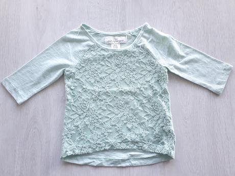 Mentolové  tričko s čipkou, h&m,92