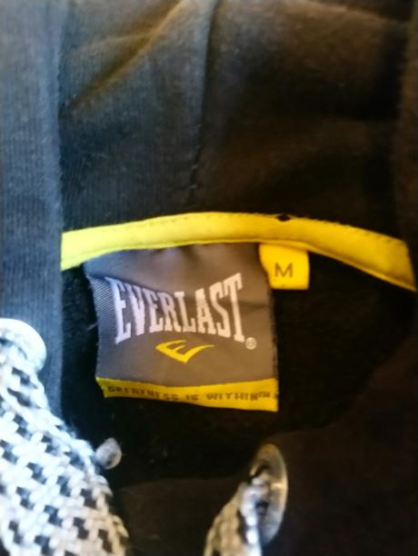 Pánska čierna mikina klokanka, motív, everlast, m, m