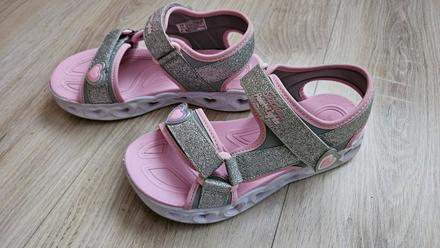 Krásne strieborné sandále skechers, skechers,35