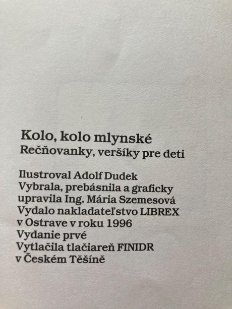 Kolo, kolo mlynské rečňovanky, veršíky (1996), 