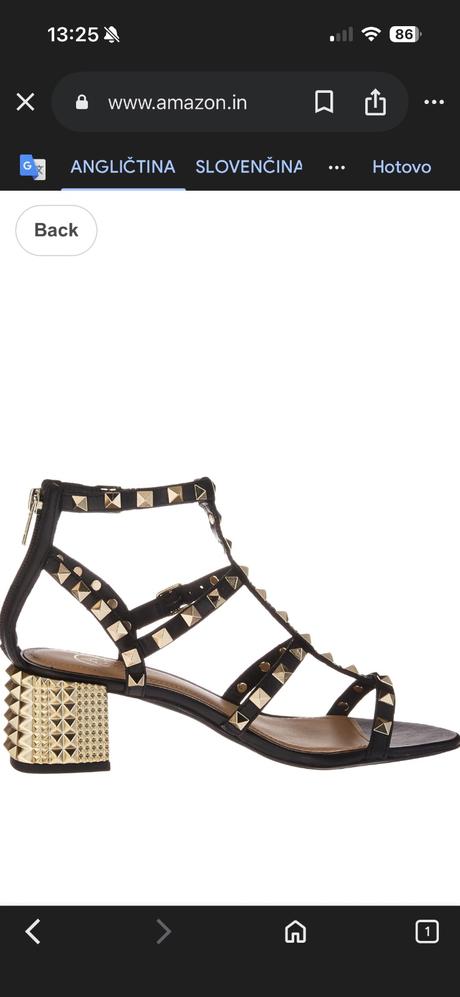 Kožené sandále na vybíjanom opätku, 38