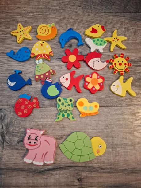 Drevene magnetky zvieratka,