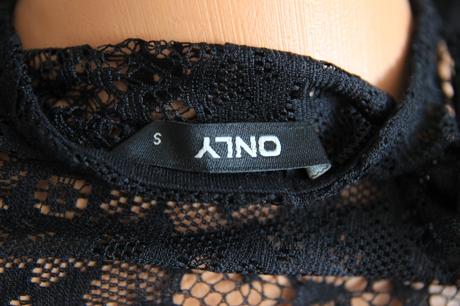 Čierny body top s čipkou, only, only,s