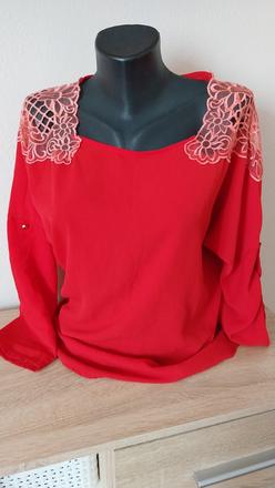 Červený blúzkový top, xl
