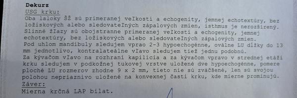 Sú moje výsledky z USG uzlín v poriadku?