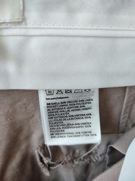 Široké ľanové nohavice 38/40, h&m,38