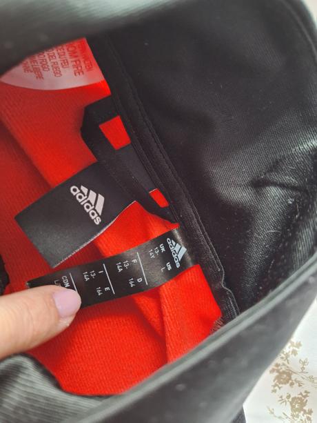 Červeno-cierna mikinka, adidas,164