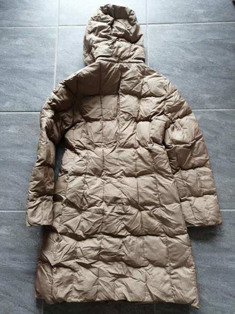 Zimný prešívaný kabát ham, v36, zlatá béžová, h&m,36