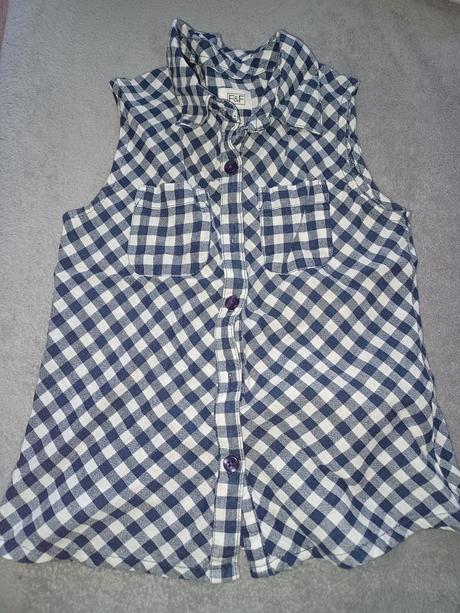 Košeľová vesta modrá károvaná 4-5, f&f,110