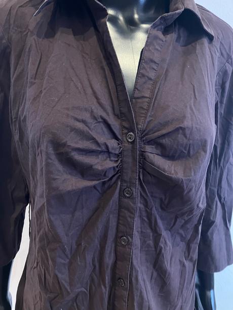 Dámska košeľa predĺžená tmavohnedá (14), xl