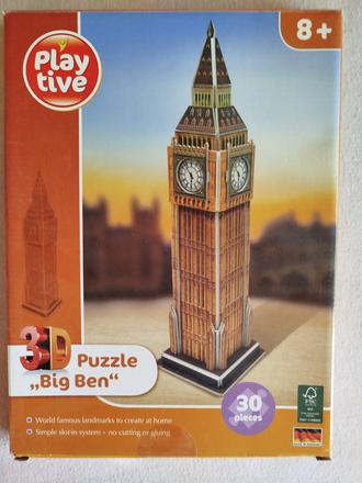 Papierová 3d puzzle skladačka big ben,